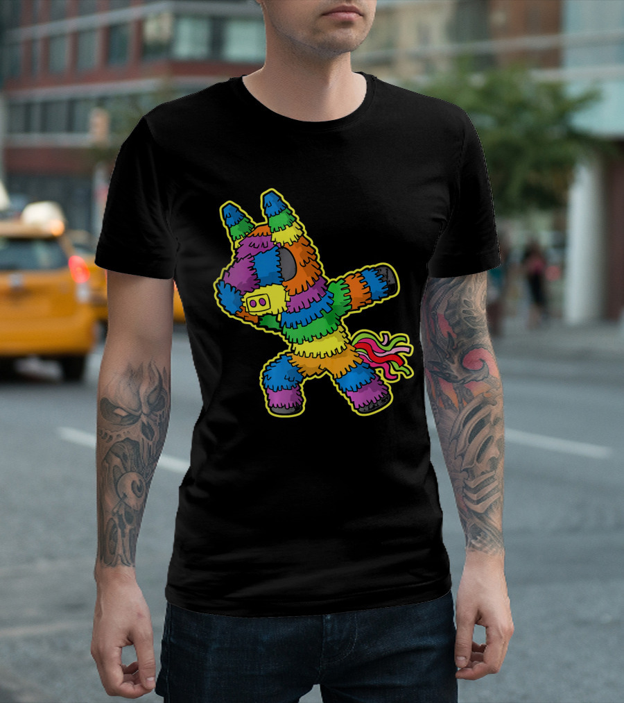 Dabbing Pinata Rainbow Colors Cinco de Mayo Kids Fun T-Shirt