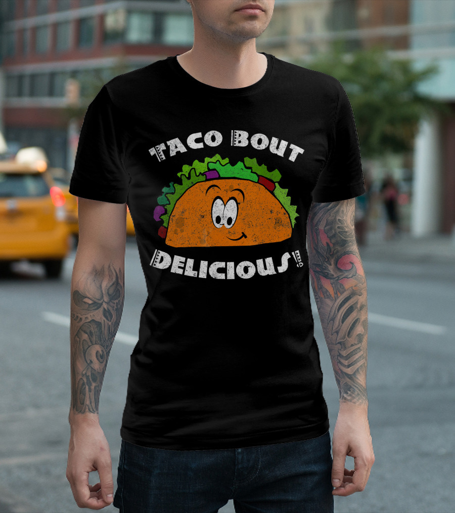 Taco Bout Delicious Taco Tuesday Cinco Smiling Taco T-Shirt