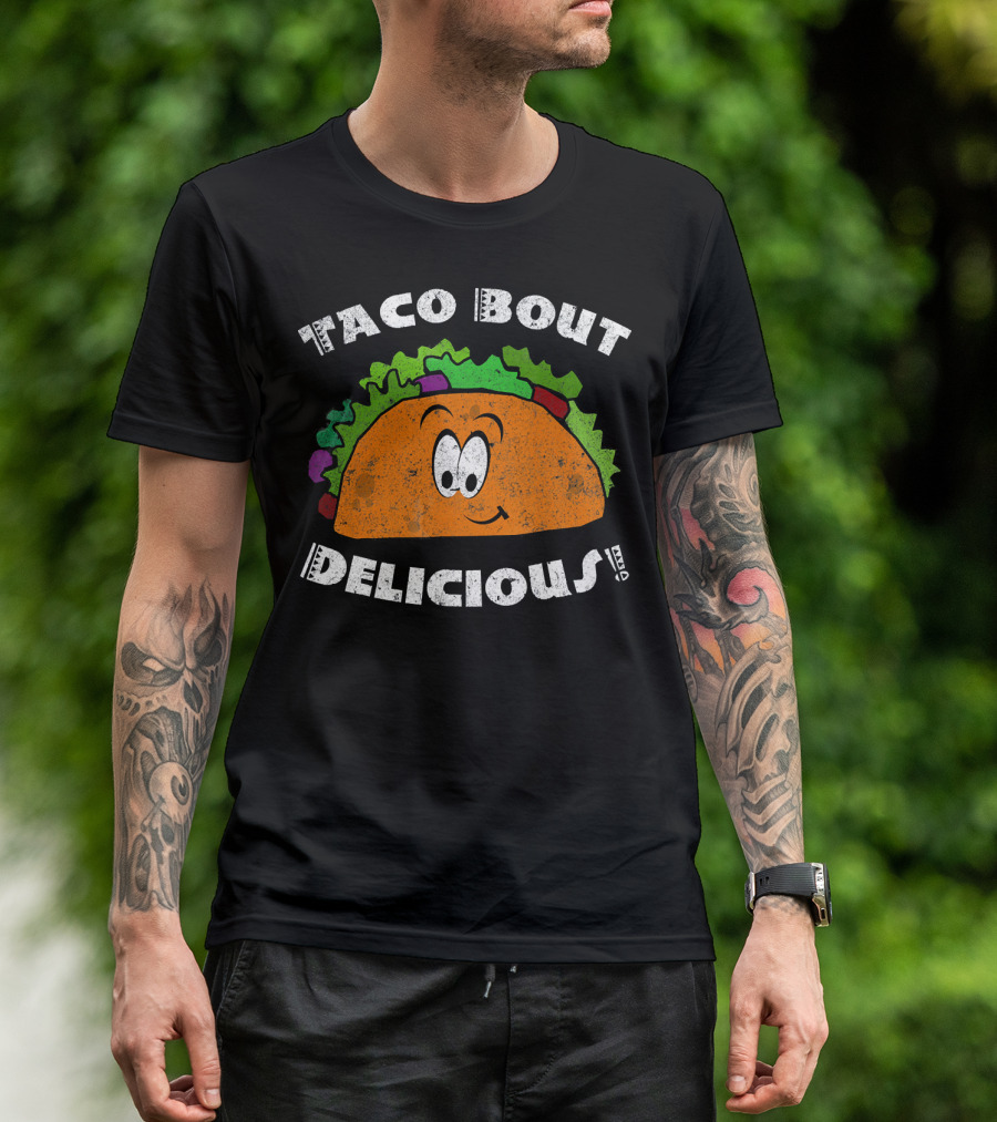 Taco Bout Delicious Taco Tuesday Cinco Smiling Taco T-Shirt