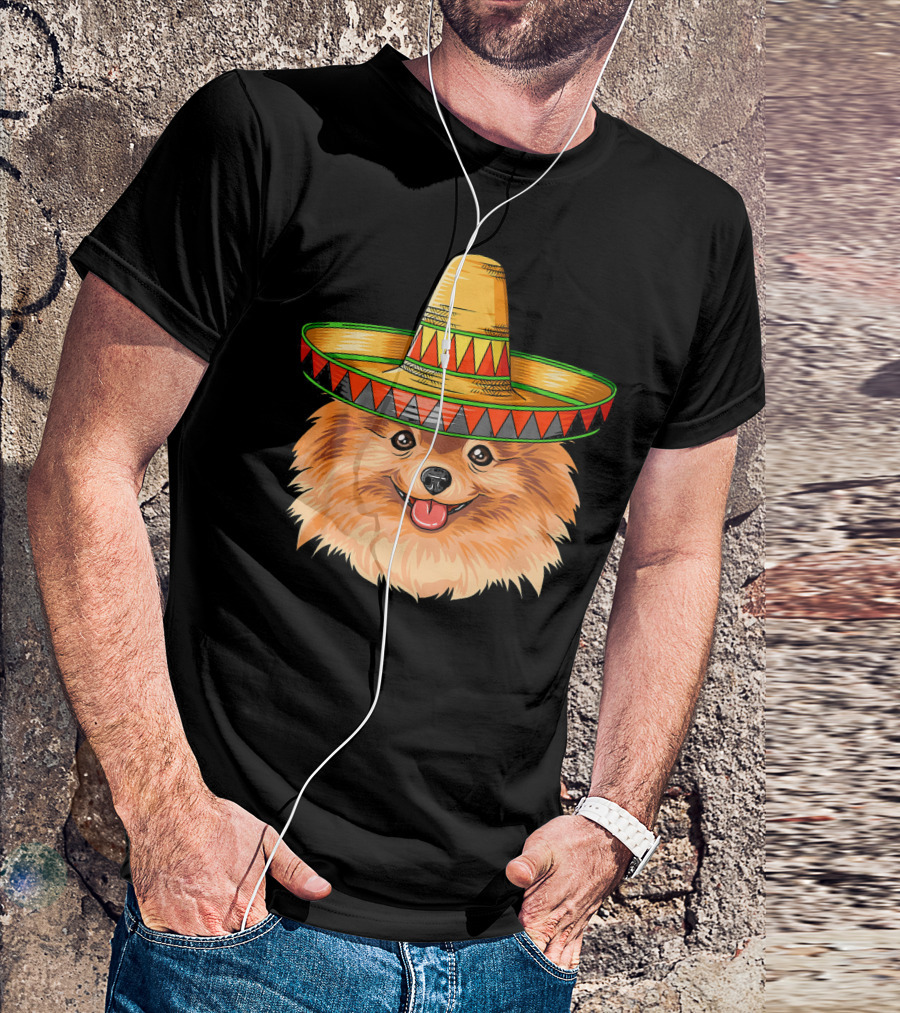 Pomeranian Cinco De Mayo Mexican Sombrero T-Shirt