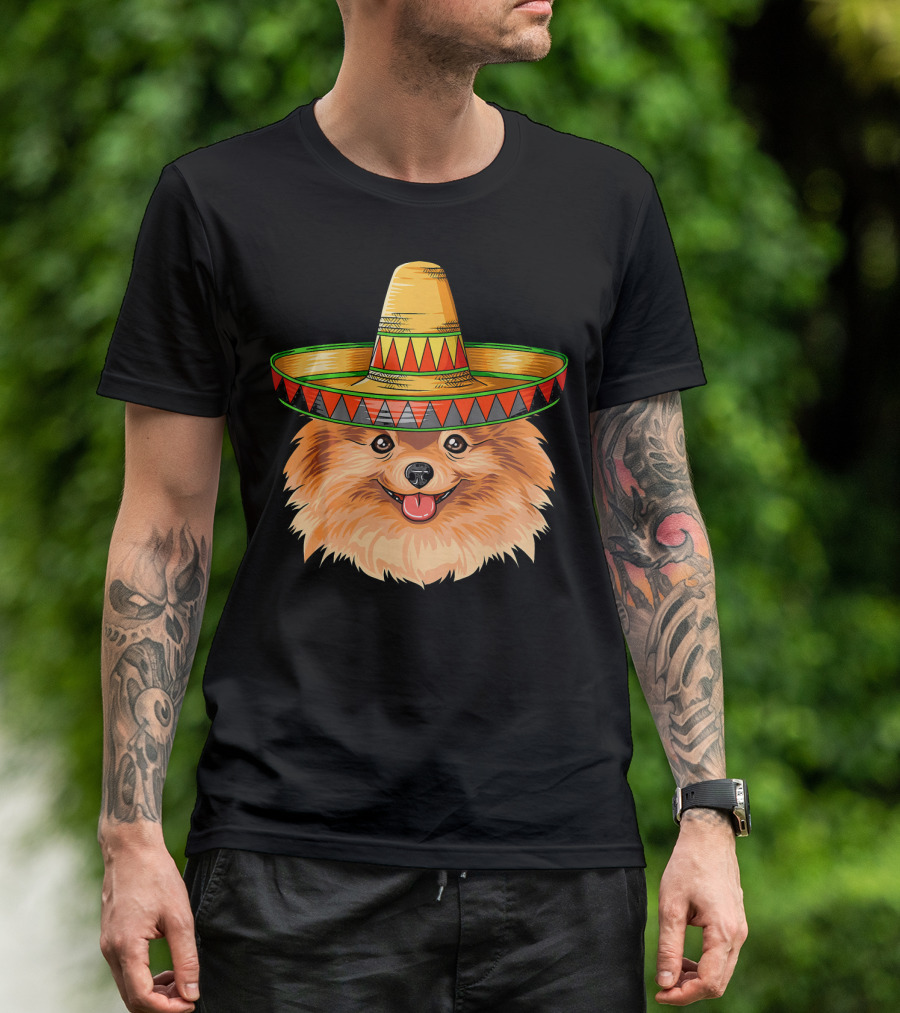 Pomeranian Cinco De Mayo Mexican Sombrero T-Shirt