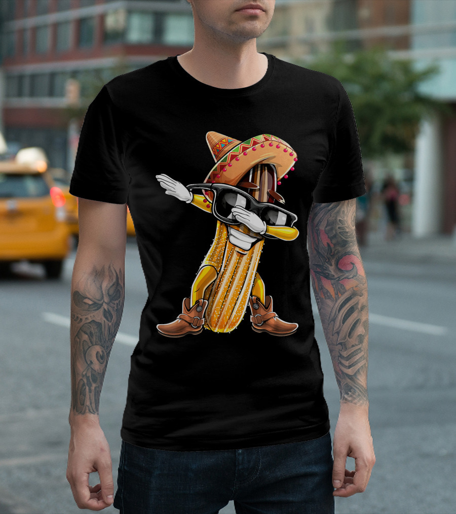 Dabbing Churro Sombrero Cinco De Mayo Party T-Shirt