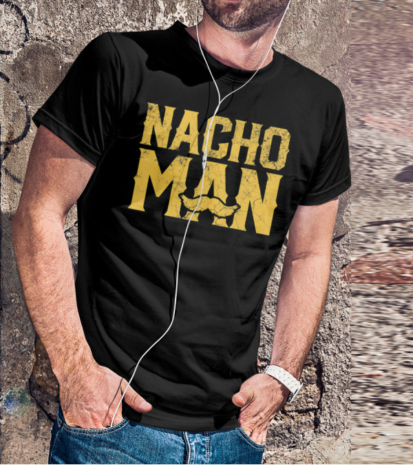 NACHO MAN Funny Cinco De Mayo Comic Style Mustache T-Shirt