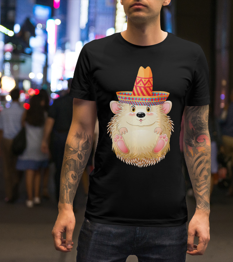 Sombrero Porcupine Mexican Fiesta Vibes T-Shirt