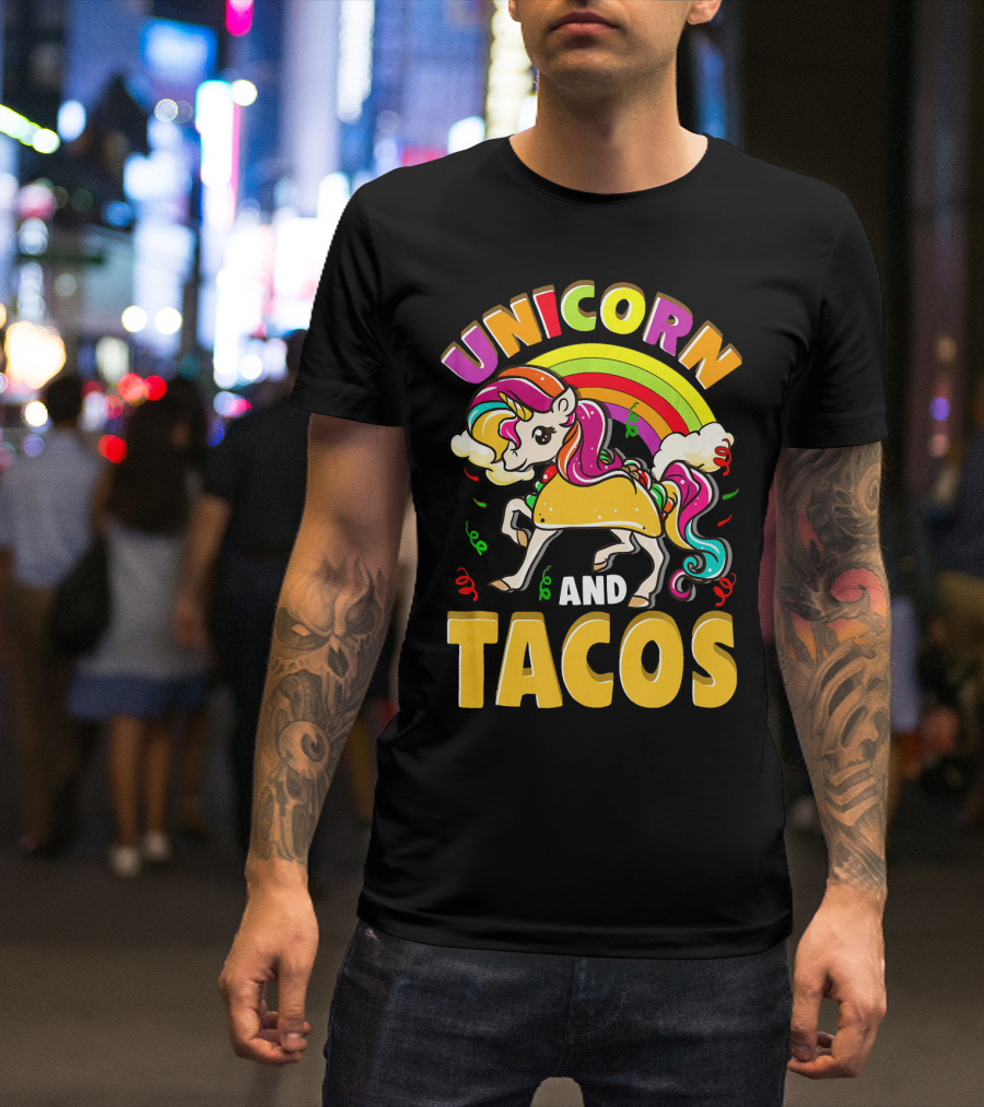 Unicorn And Tacos Rainbow T-Shirt
