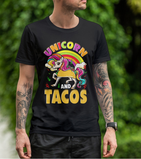 Unicorn And Tacos Rainbow T-Shirt