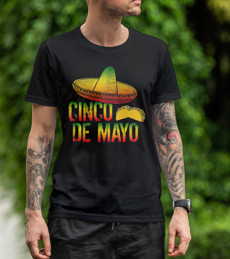 Cinco De Mayo Mexican Pride Sombrero Tacos T-Shirt