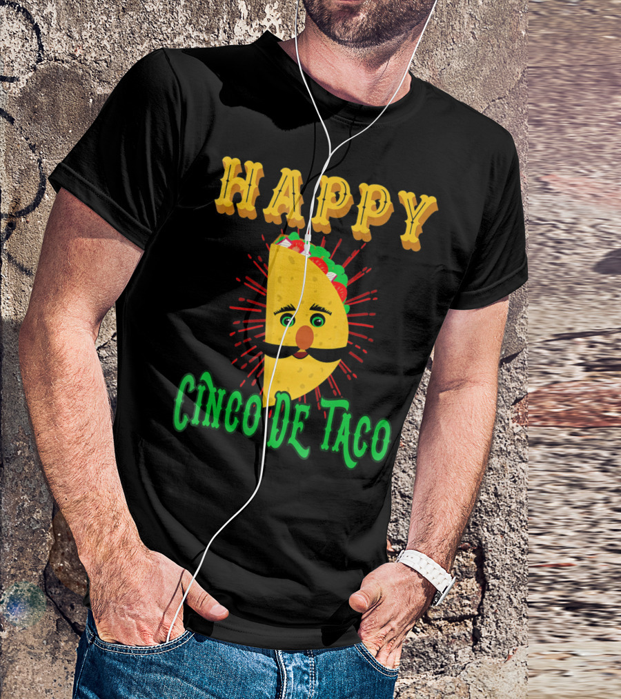 HAPPY CINCO DE TACO FUNNY MUSTACHE T-Shirt