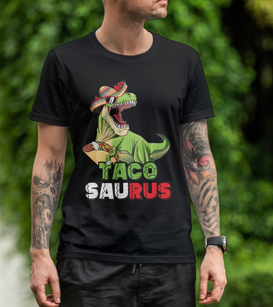 Tacosaurus Mexican Rex Cinco De Mayo Dinosaur Fiesta T-Shirt