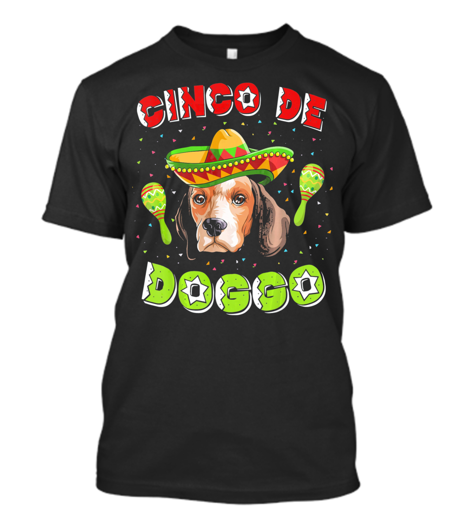 Cinco De Doggo Beagle Fiesta Sombrero Maracas T-Shirt