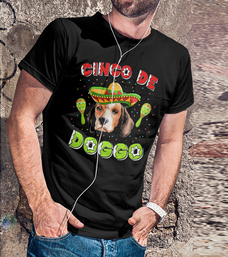 Cinco De Doggo Beagle Fiesta Sombrero Maracas T-Shirt