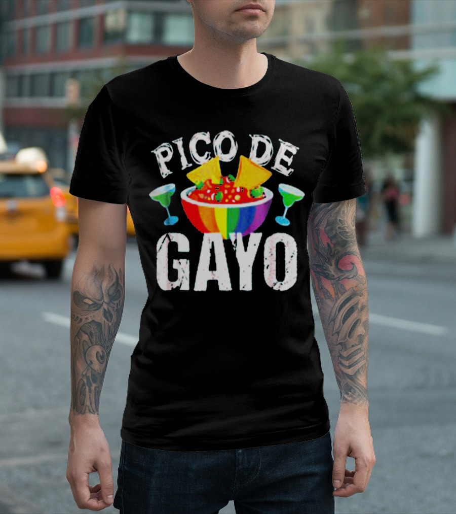 Pico De Gayo Rainbow Bowl with Margaritas T-Shirt