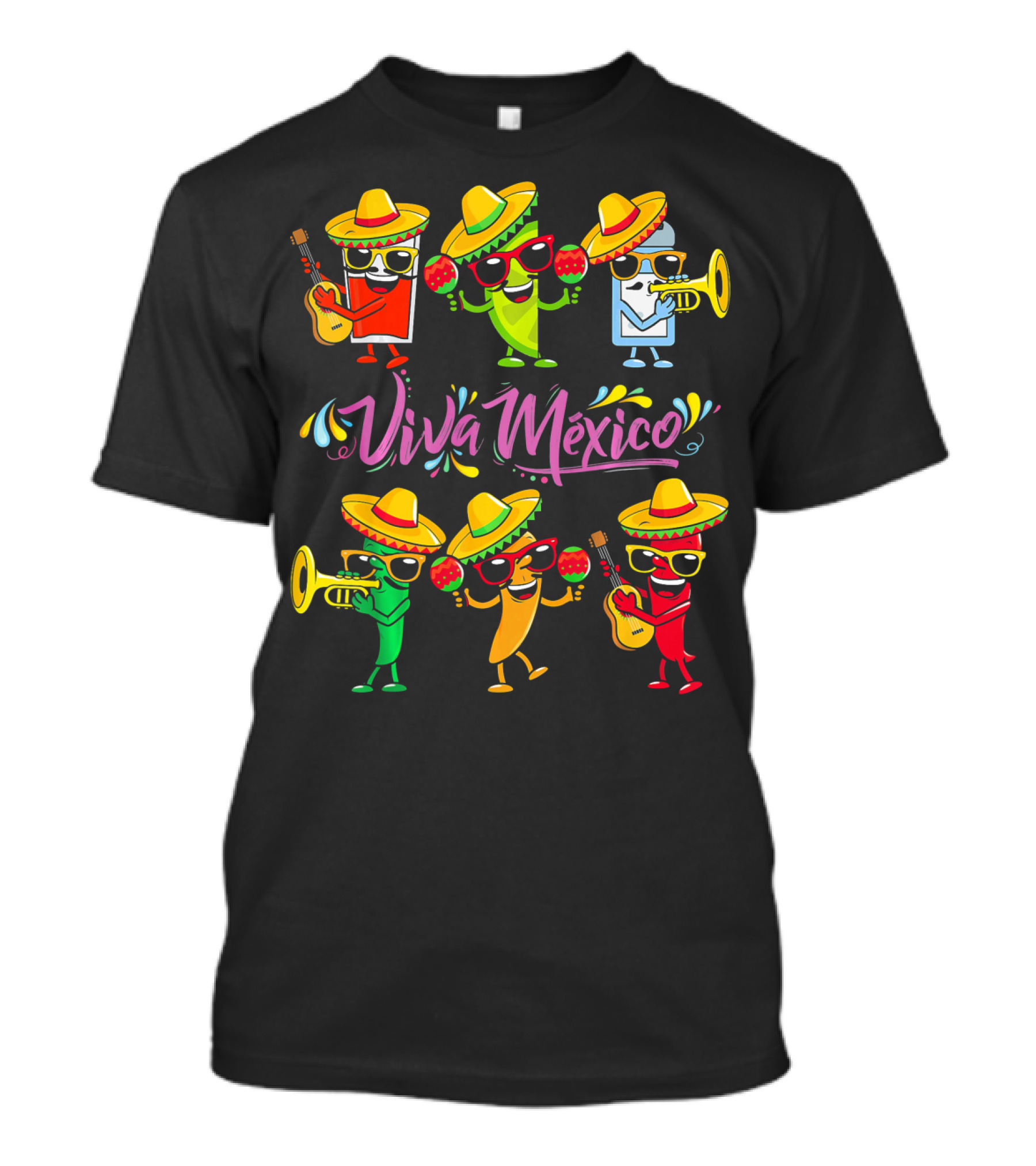 Viva Mexico Sombrero Cinco De Mayo Fiesta T-Shirt