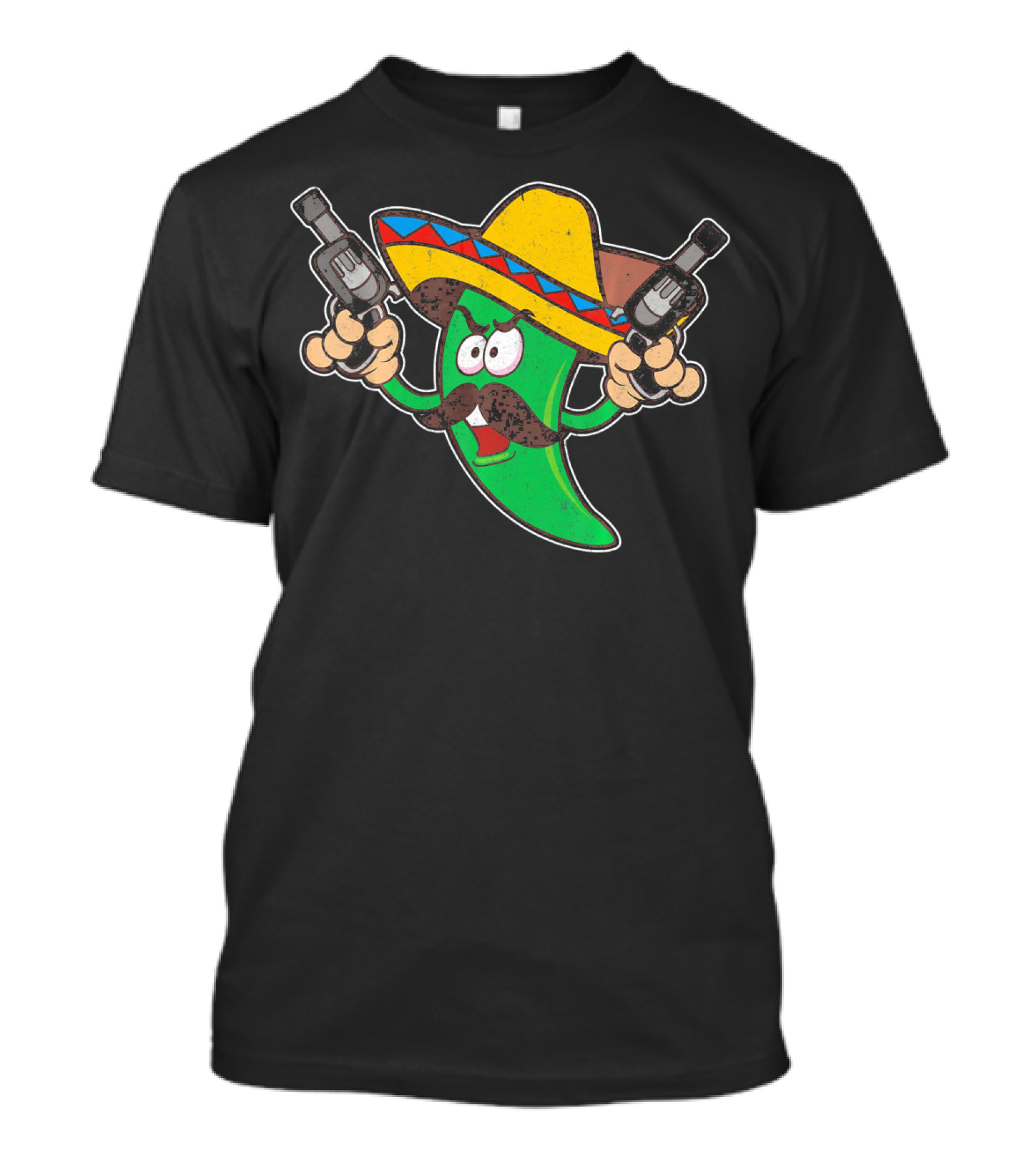Jalapeno Business Funny Cinco De Mayo Sombrero Gunslinger Pepper T-Shirt