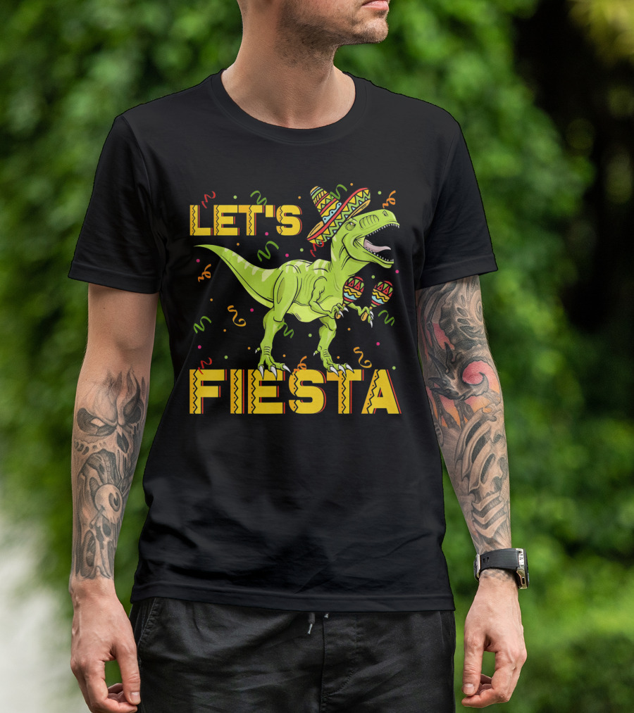 Let's Fiesta Rex Dinosaur Cinco De Mayo T-Shirt