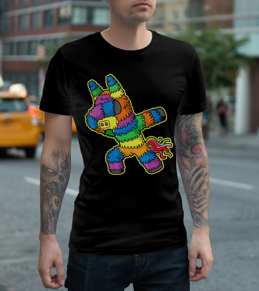 Cinco de Mayo Dabbing Pinata Colorful Llama T-Shirt