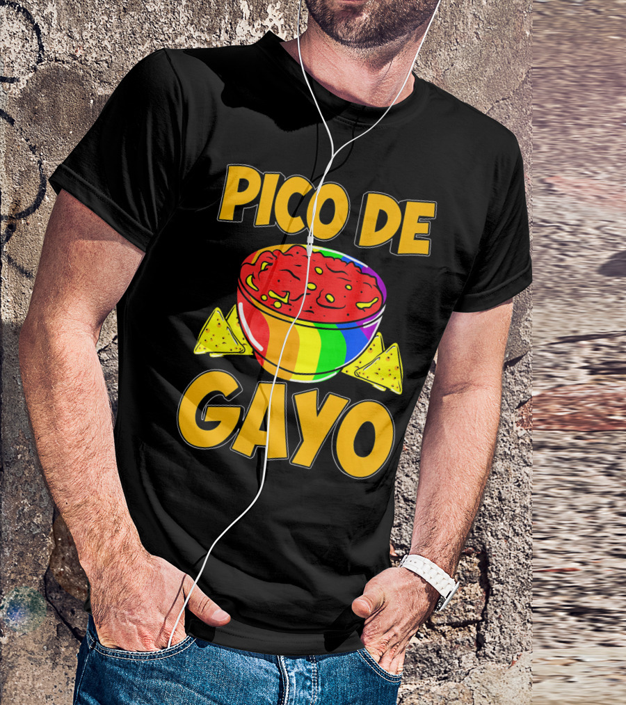Pico De Gayo Cinco De Mayo Rainbow Salsa Bowl And Tortilla Chips T-Shirt