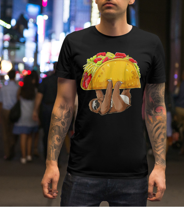 Sloth Hanging From Giant Taco Cinco De Mayo T-Shirt