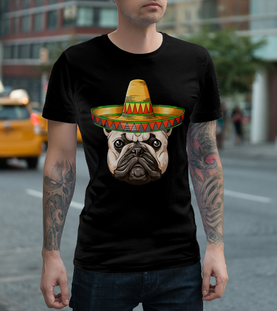 French Bulldog Sombrero Cinco De Mayo Mexican T-Shirt