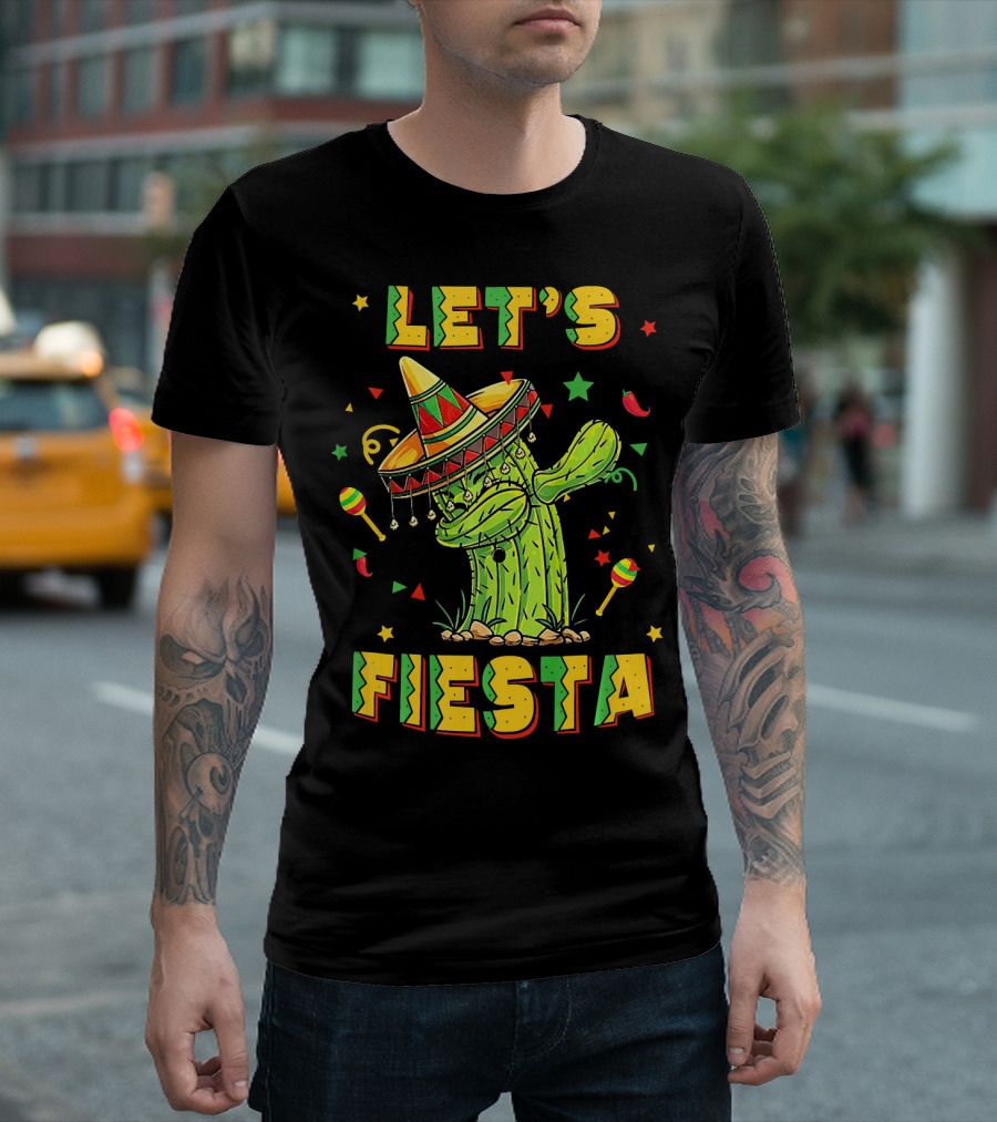 Let's Fiesta Dabbing Cactus Cinco De Mayo T-Shirt