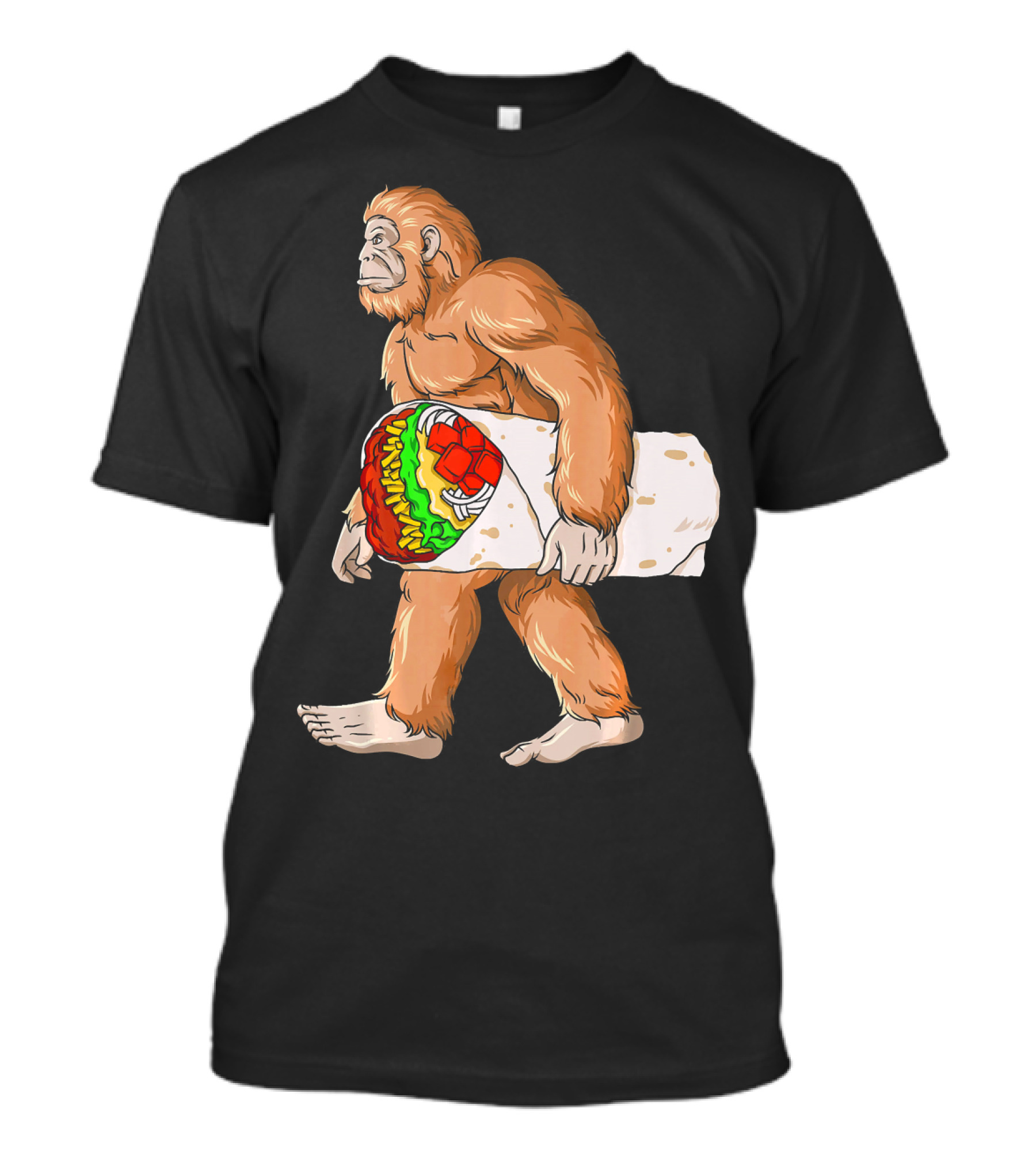 Bigfoot Carrying Burrito Sasquatch Cinco De Mayo T-Shirt