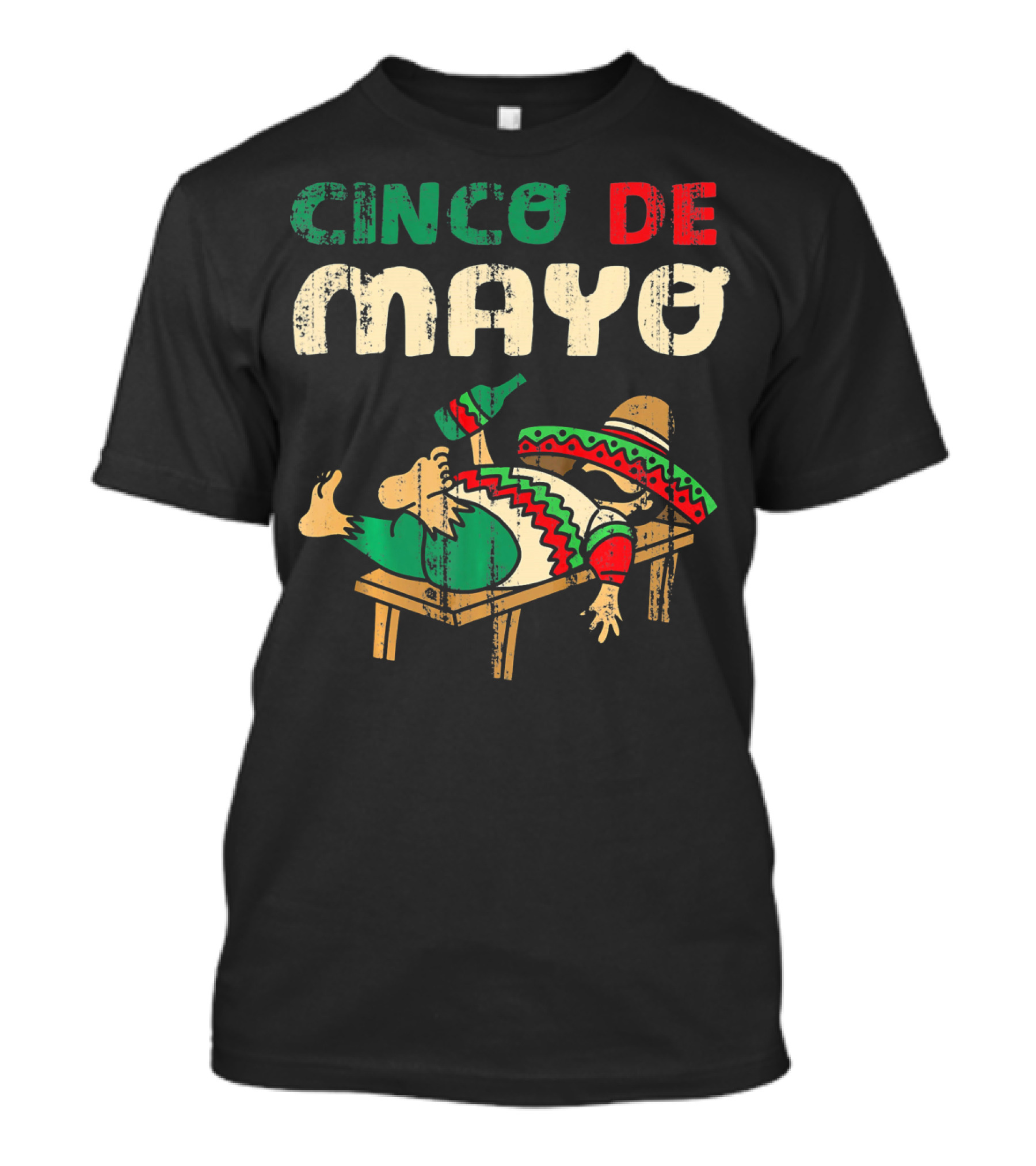 Cinco De Mayo Festive Celebration Sombrero And Poncho T-Shirt