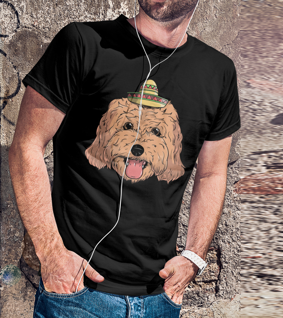 Cockapoo Dog Sombrero Fiesta Cinco De Mayo T-Shirt