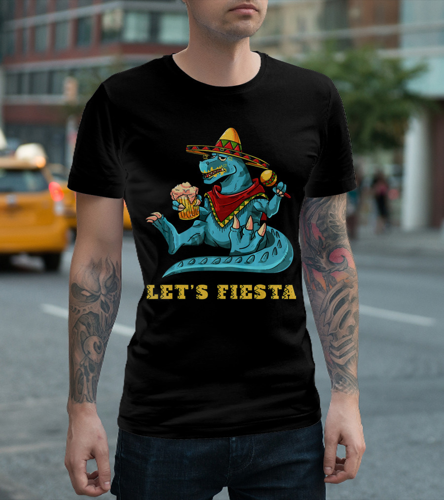Cinco De Mayo Let's Fiesta Rex Dinosaur T-Shirt