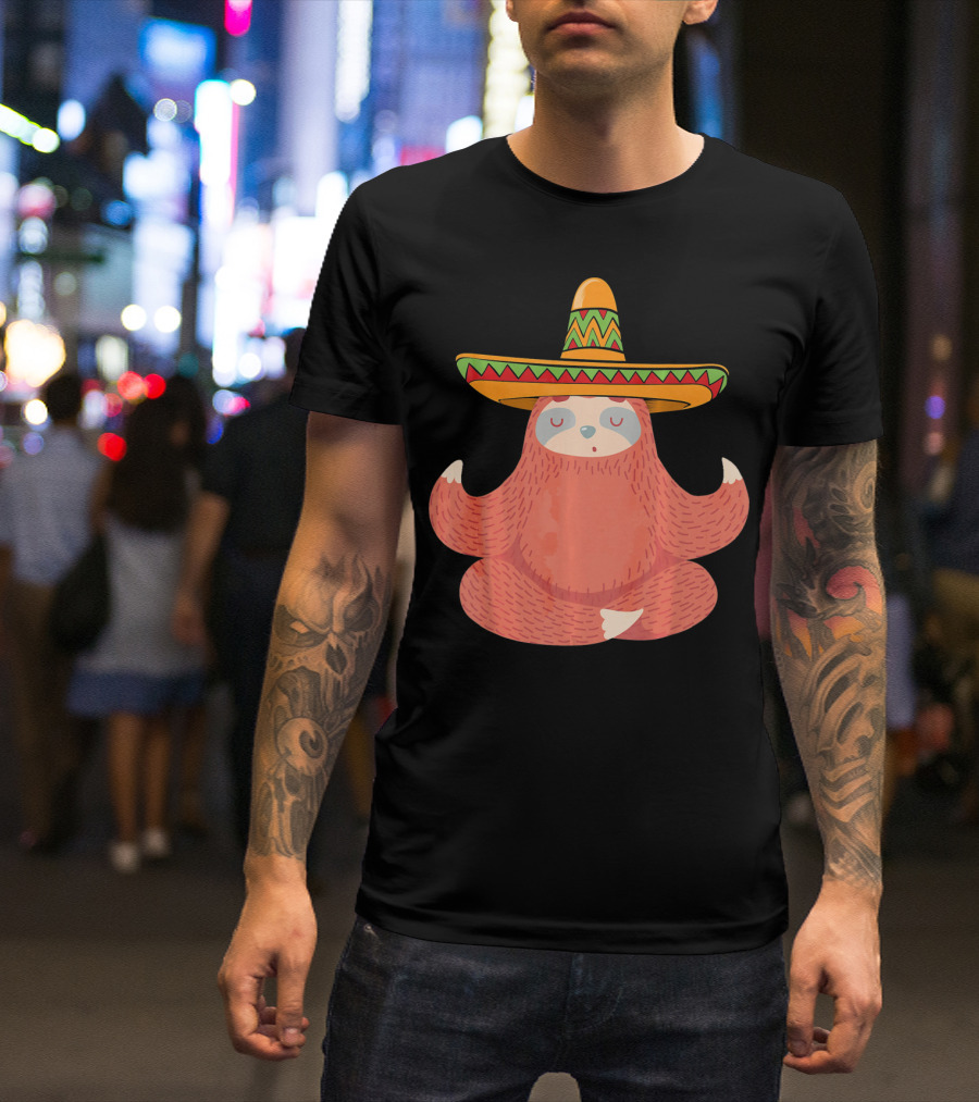 Sloth Sombrero Mexican Fiesta Cinco De Mayo T-Shirt