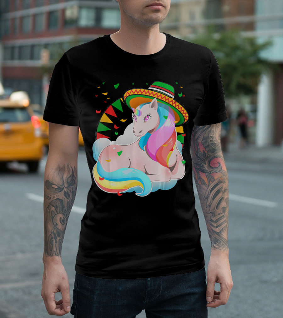 Cinco De Mayo Magical Unicorn Sombrero T-Shirt