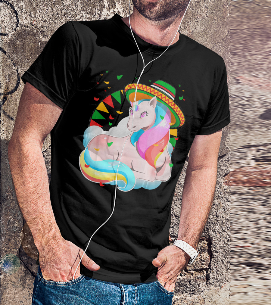 Cinco De Mayo Magical Unicorn Sombrero T-Shirt