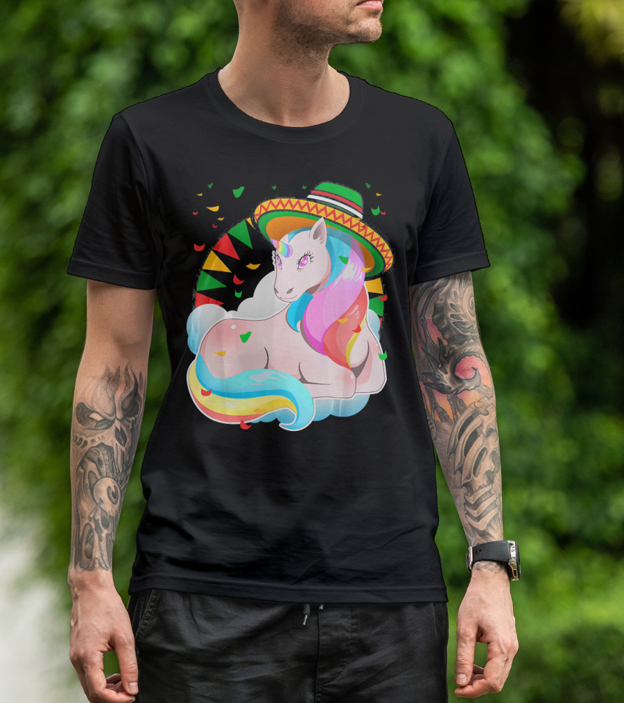 Cinco De Mayo Magical Unicorn Sombrero T-Shirt