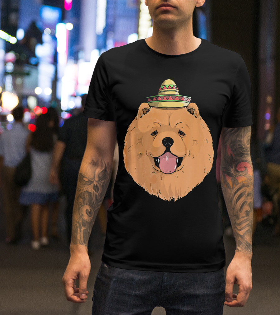 Chow Chow Dog Sombrero Fiesta Cinco De Mayo T-Shirt