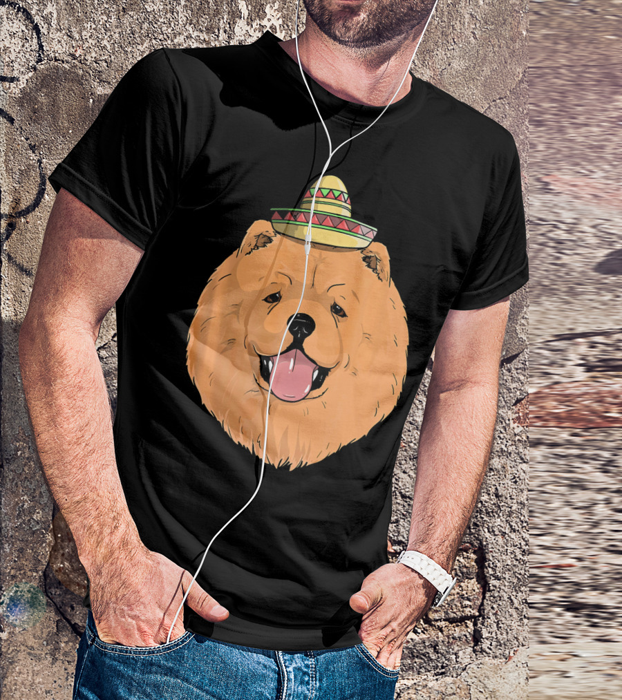 Chow Chow Dog Sombrero Fiesta Cinco De Mayo T-Shirt