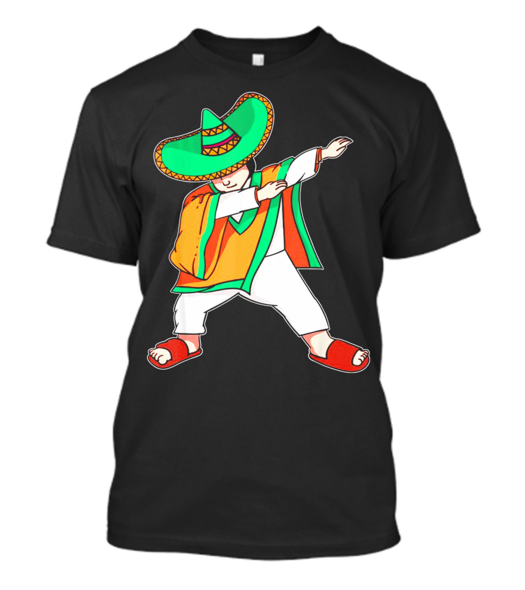 Mexican Poncho Sombrero Dabbing Cinco De Mayo T-Shirt