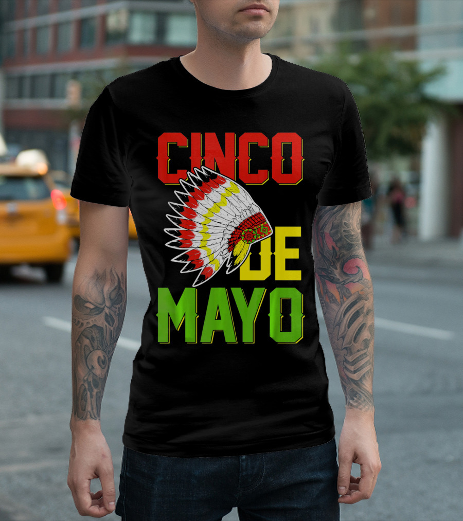 CINCO DE MAYO Native American Headdress T-Shirt