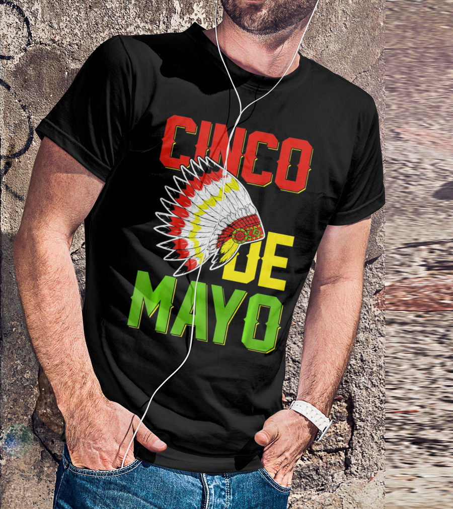 CINCO DE MAYO Native American Headdress T-Shirt