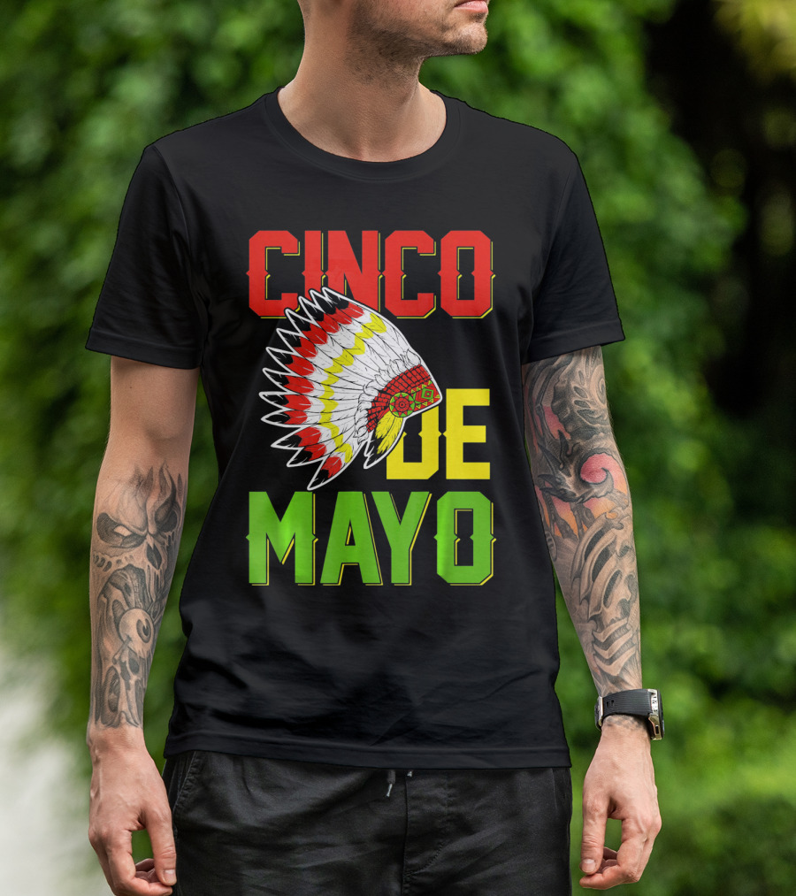 CINCO DE MAYO Native American Headdress T-Shirt