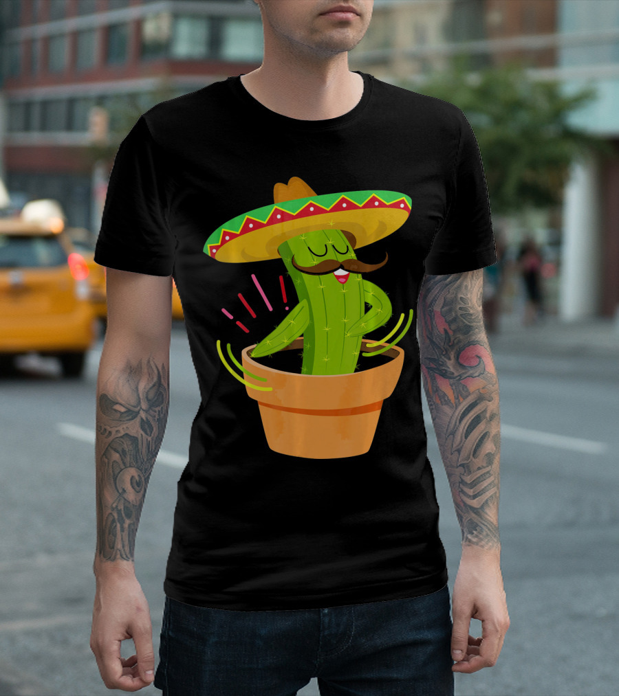 Flossing Cactus Sombrero Dance Cinco De Mayo T-Shirt