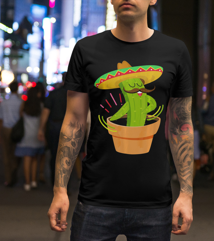 Flossing Cactus Sombrero Dance Cinco De Mayo T-Shirt