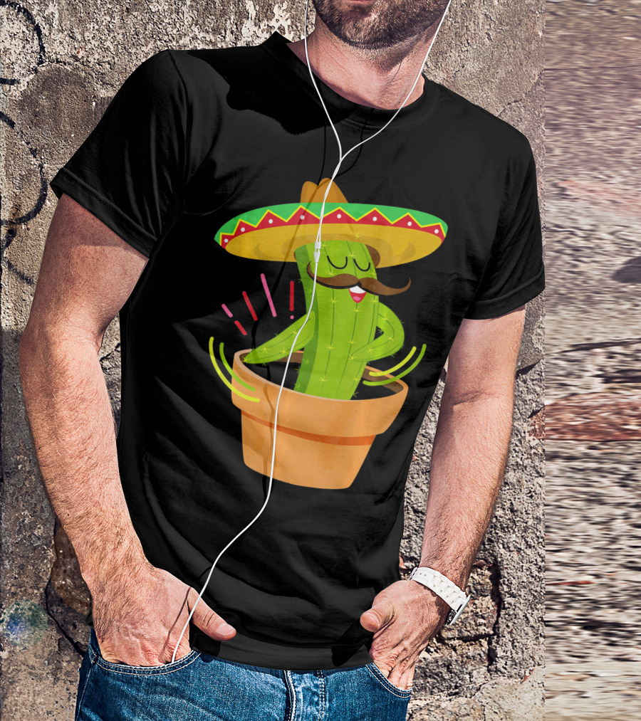 Flossing Cactus Sombrero Dance Cinco De Mayo T-Shirt