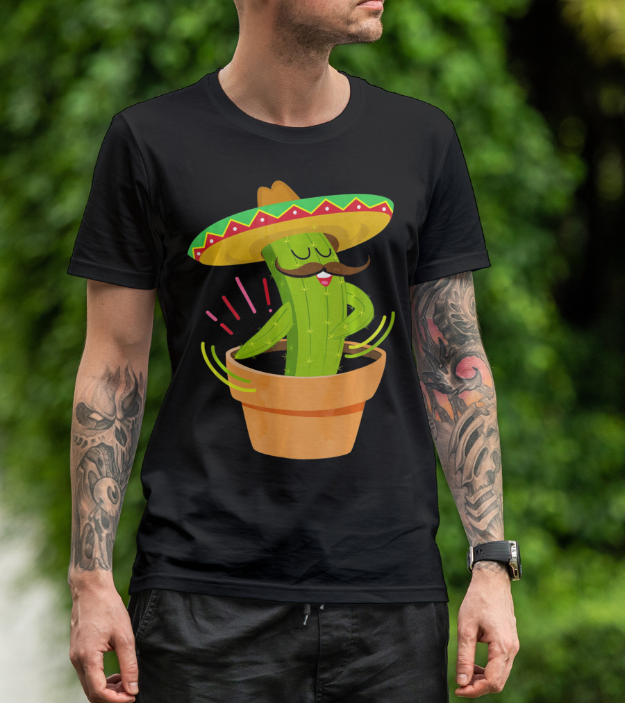 Flossing Cactus Sombrero Dance Cinco De Mayo T-Shirt