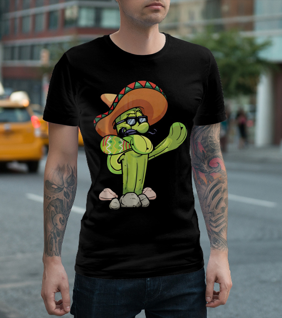Sombrero Cactus Dabbing Dance Cinco De Mayo T-Shirt