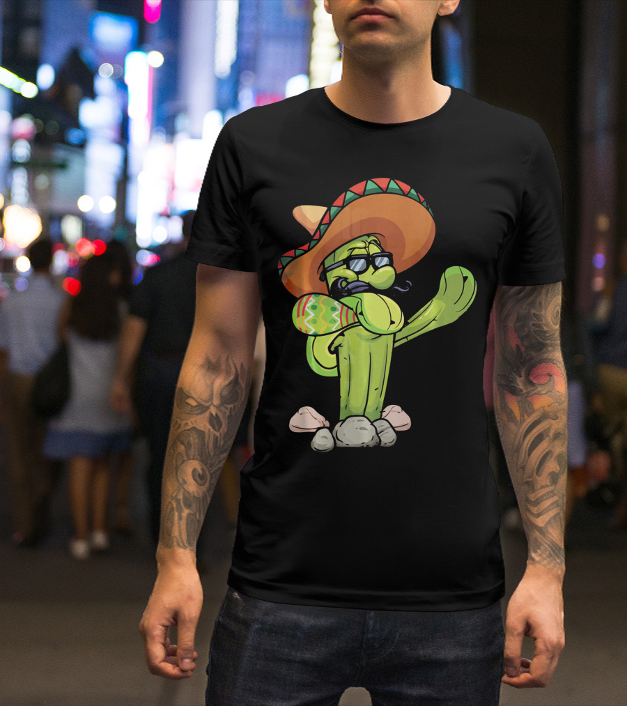 Sombrero Cactus Dabbing Dance Cinco De Mayo T-Shirt