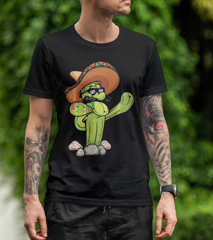 Sombrero Cactus Dabbing Dance Cinco De Mayo T-Shirt
