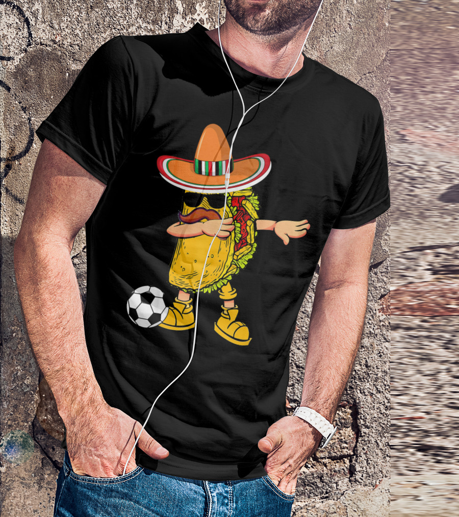 Dabbing Soccer Taco With Sombrero Cinco De Mayo Dab T-Shirt