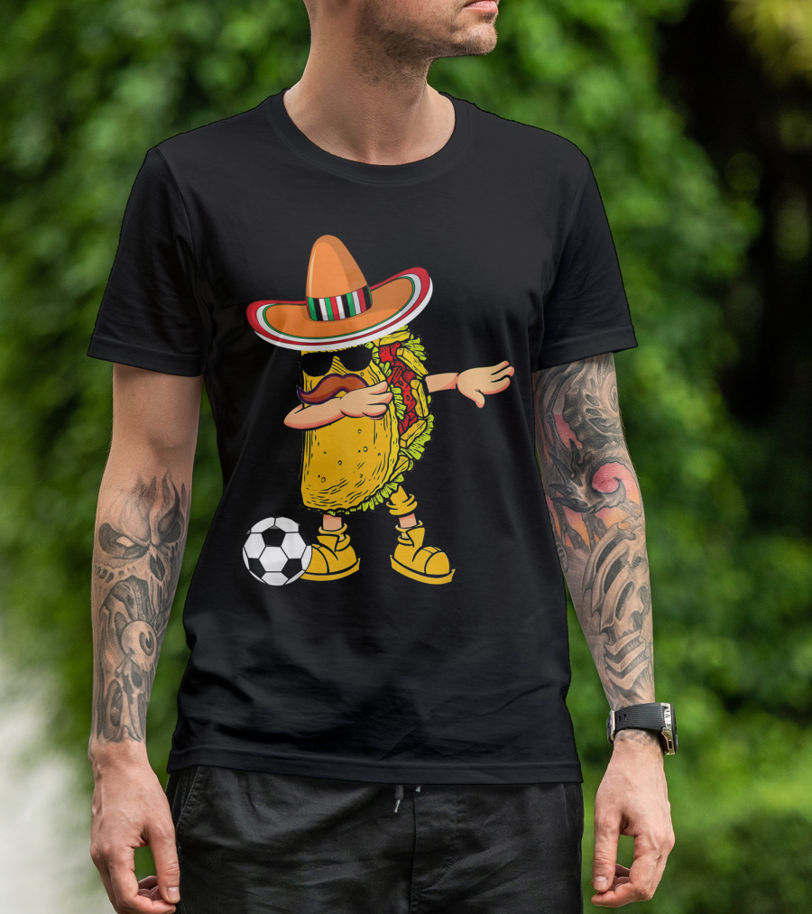 Dabbing Soccer Taco With Sombrero Cinco De Mayo Dab T-Shirt