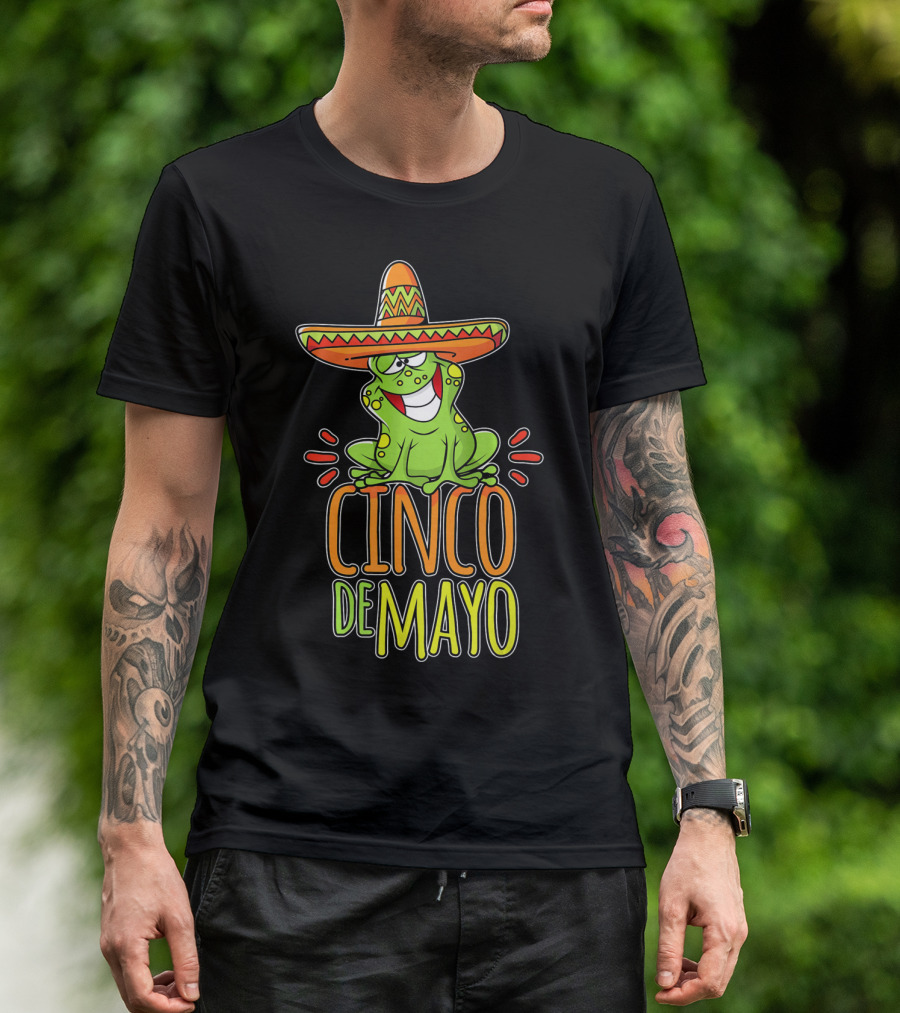 Cinco De Mayo Fun Mexican Fiesta Frog Sombrero T-Shirt