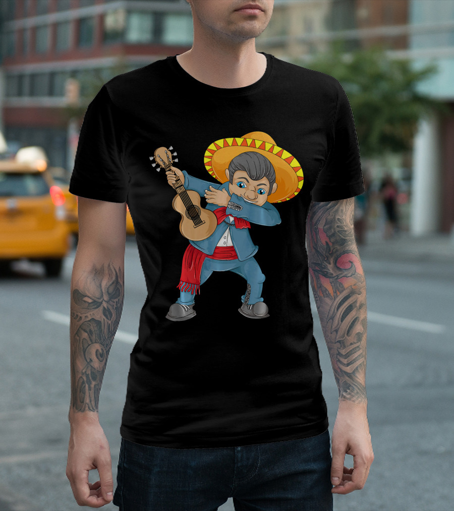 Mariachi Guitar Dabbing Cinco De Mayo T-Shirt