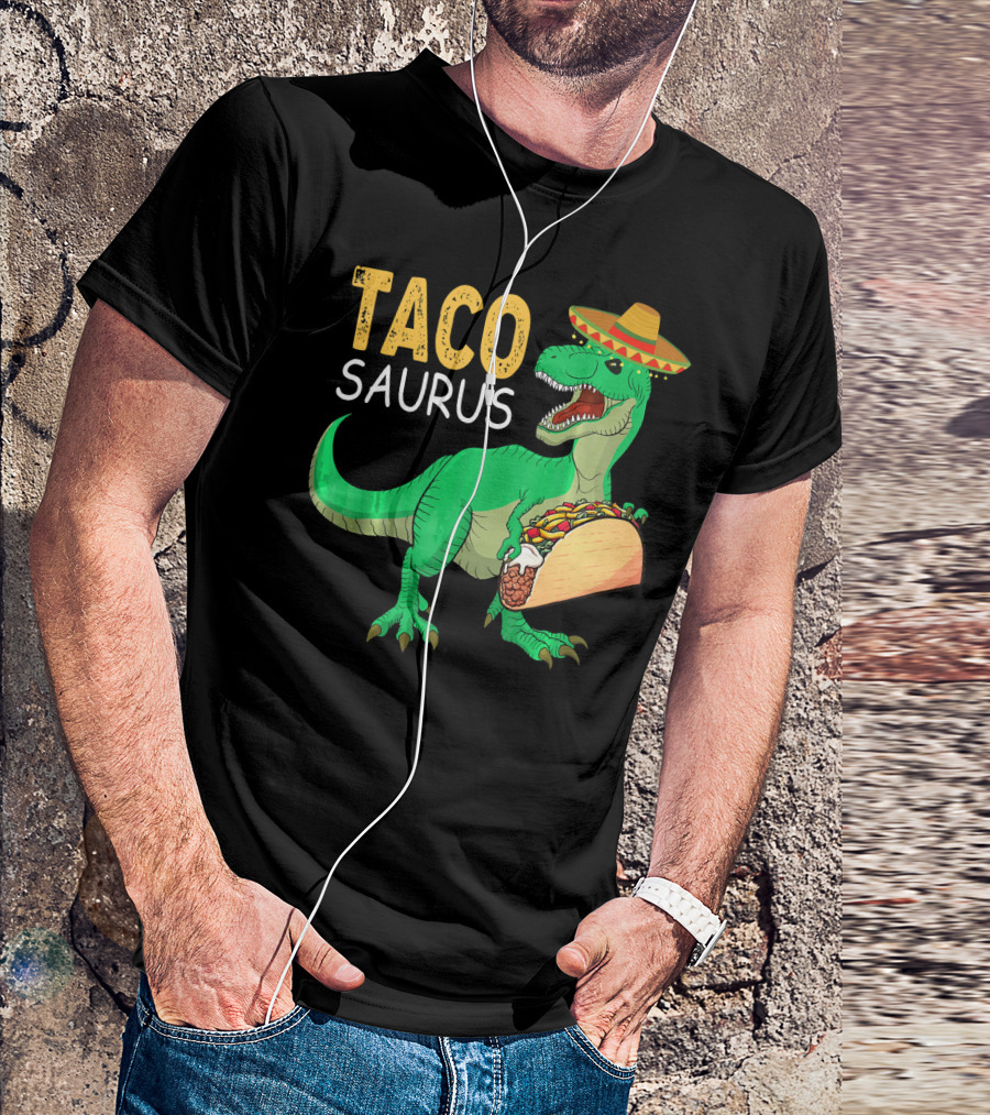 Taco Tacosaurus Dinosaur Sombrero Mexican Cinco De Mayo T-Shirt